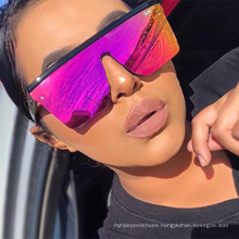 2020 new fashion retro men big frame square sunglasses UV400 over sized flat top women sunglasses